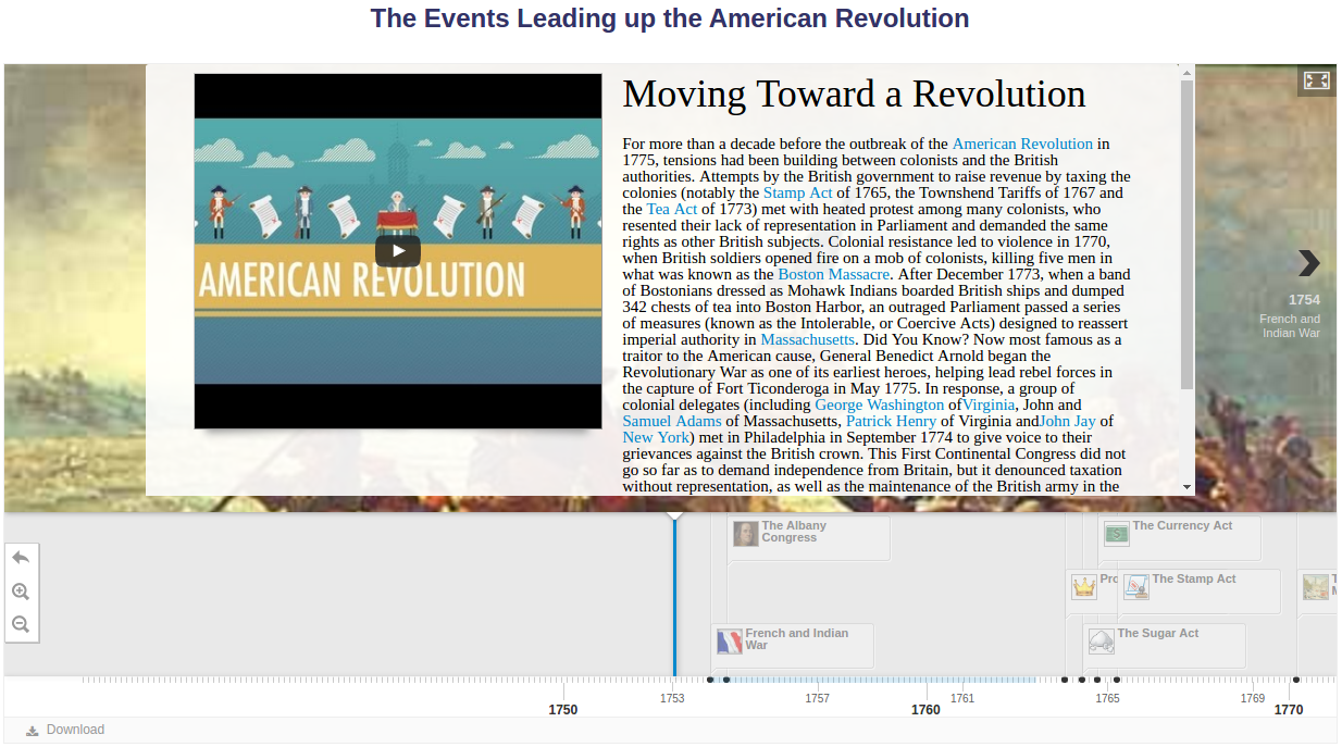 Interactive Timeline Tool Michigan Moodle